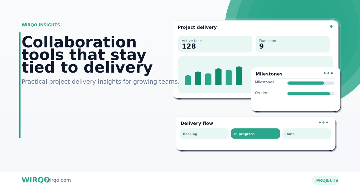 Collaboration tools that stay tied to delivery work — WIRQO business management software