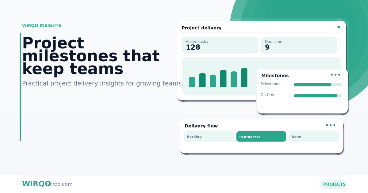 Project milestones that keep teams focused on what is next — WIRQO business management software