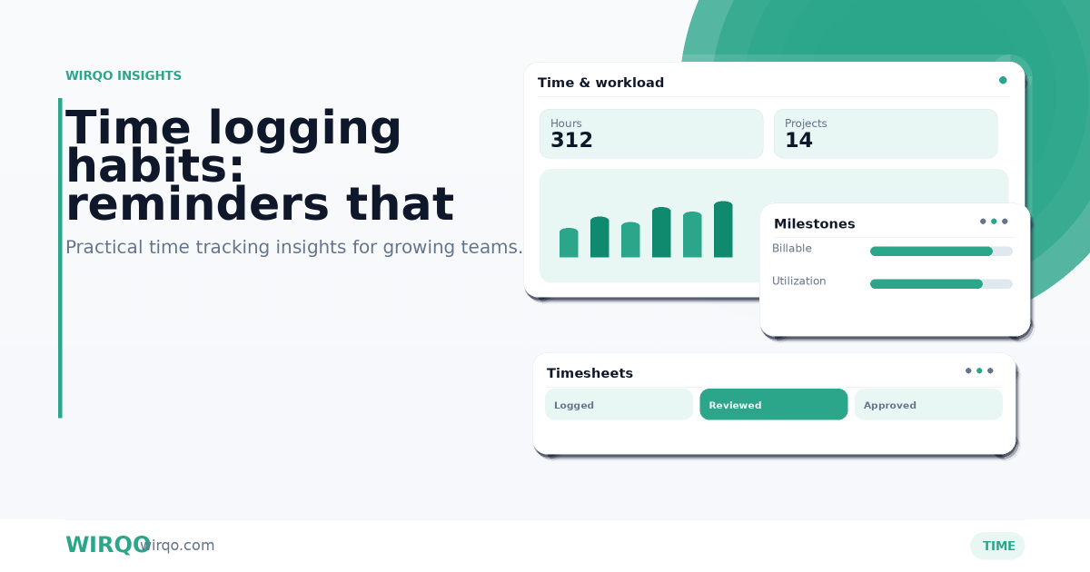 Time logging habits: reminders that actually get used — WIRQO business management software